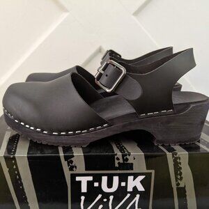 Lotta From Stockholm Black Vegan Greta Low Wood Size 7.5